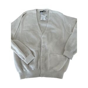 Peruvian Connection Mens Links Alpaca Cardigan Sweater Natural Medium